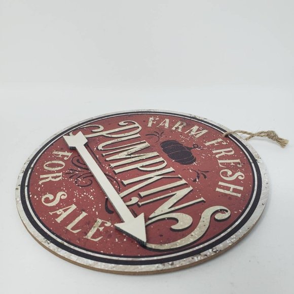 Small "Farm Fresh Pumpkins For Sale" Sign with Hang String 5.5'' Fall Decor - Picture 3 of 5